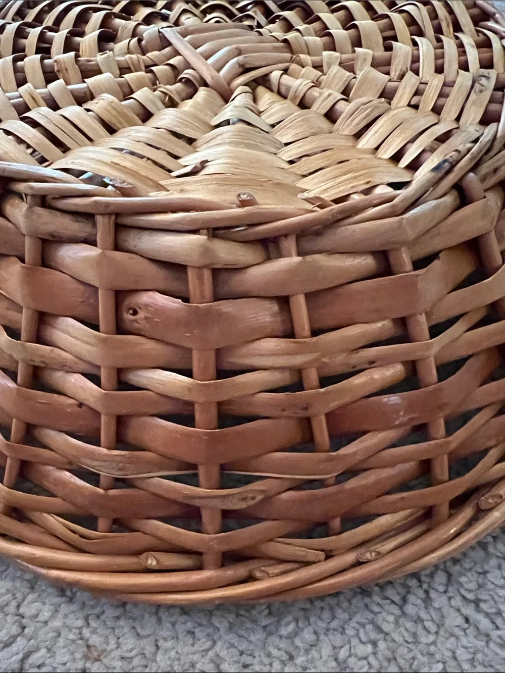 Wicker Round Decorative Basket - Natural Brown